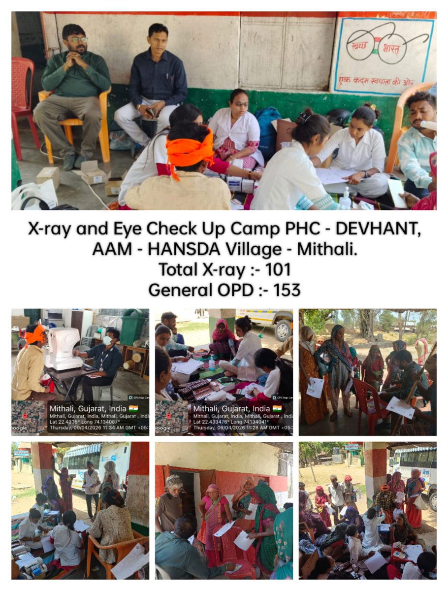 DsbccC's tweet photo. *X-ray and Eye Check Up* *Camp PHC - DEVHANT, AAM - HANSDA Village - Mithali.*
*Total X-ray :- 101*
*General OPD :- 153*
@collectorcu @DDOCUdepur @dieco_cu_health 
@KhursingRa37260 https://t.co/7sFqvcYALW