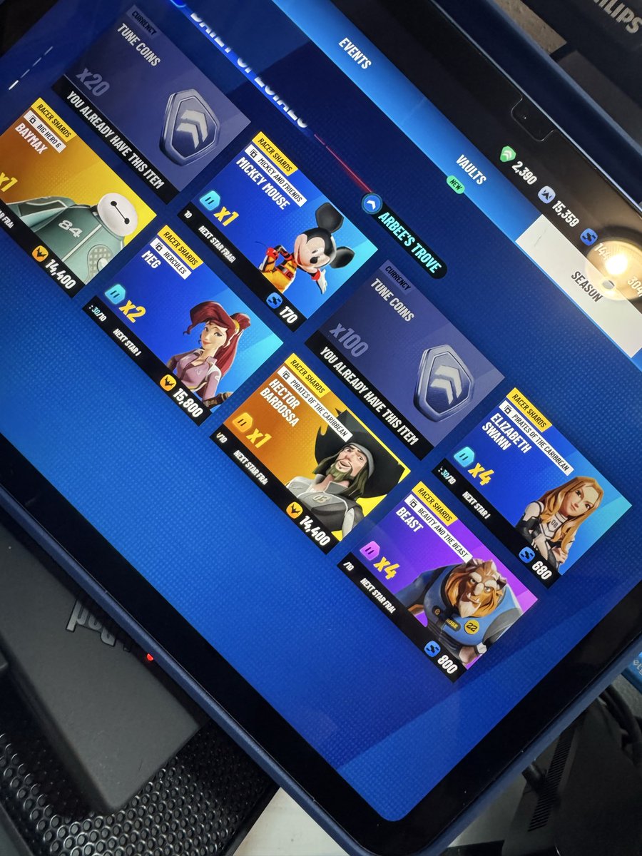 spltn83's tweet photo. @SpeedstormGame this is for a visual. I maxed out these characters and a new season comes along and now some shards need to be paid for? Maybe this is why it’s called the Villains Season. Ridiculous! https://t.co/xJRrA6og0S