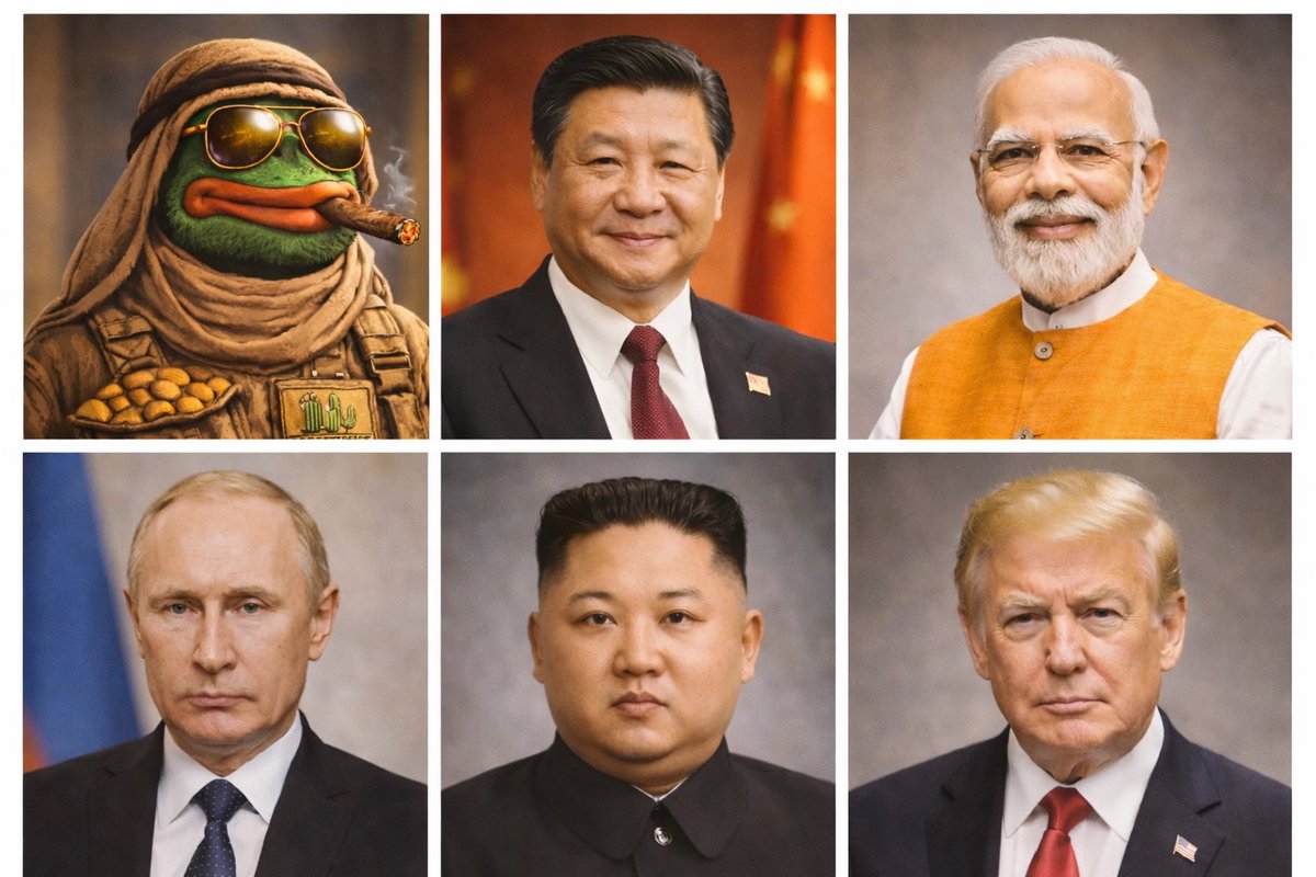 DesertPepe78080's tweet photo. Who is the best leader in the world?? 👀

be honest.

(no politics… just instincts)

one of them isn’t like the others 🌵
real ones will notice

#CryptoTwitter #Memecoins #Solana #Pepe #Altcoins #Web3 #CryptoCommunity #100x #Gem #DSPP https://t.co/NbgyMPESQh