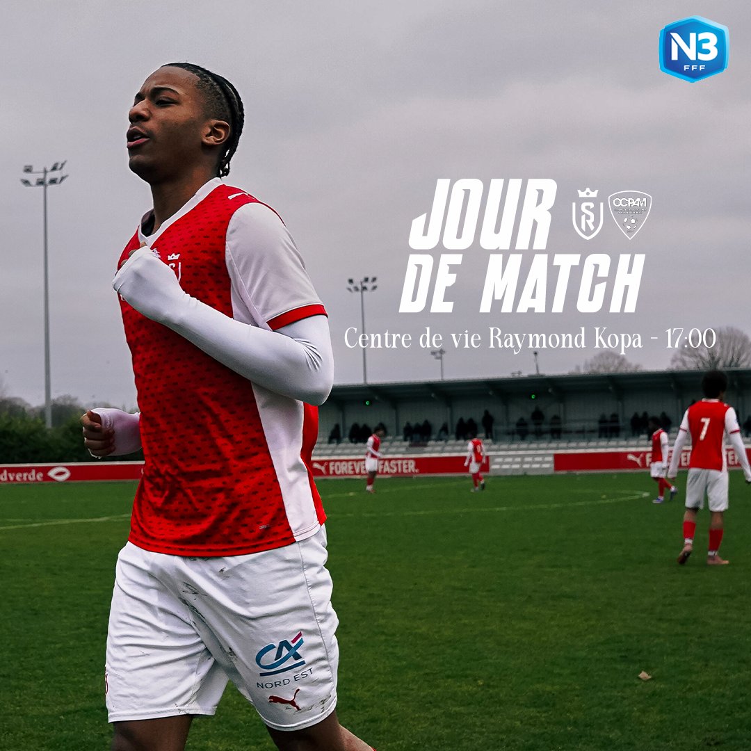 StadeDeReims's tweet image. 🆚 Rendez-vous à 17h au Centre de Vie Raymond Kopa pour le match de la #Pro2 face à l'OCPAM ⚔️