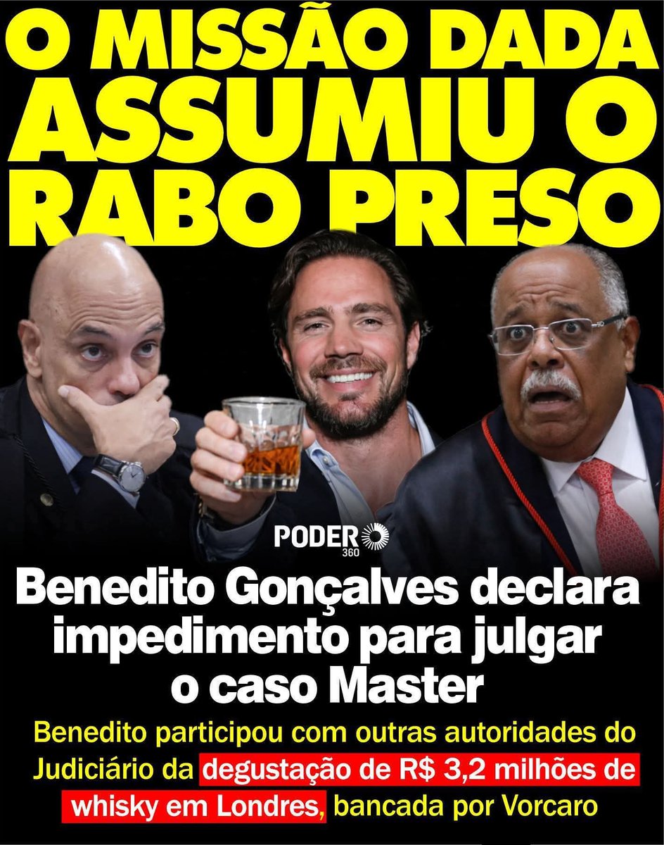 Esperamos a queda de todos os juízes e autoridades que participaram dessa degustação de whisky em Londres, URGENTEMENTE!
