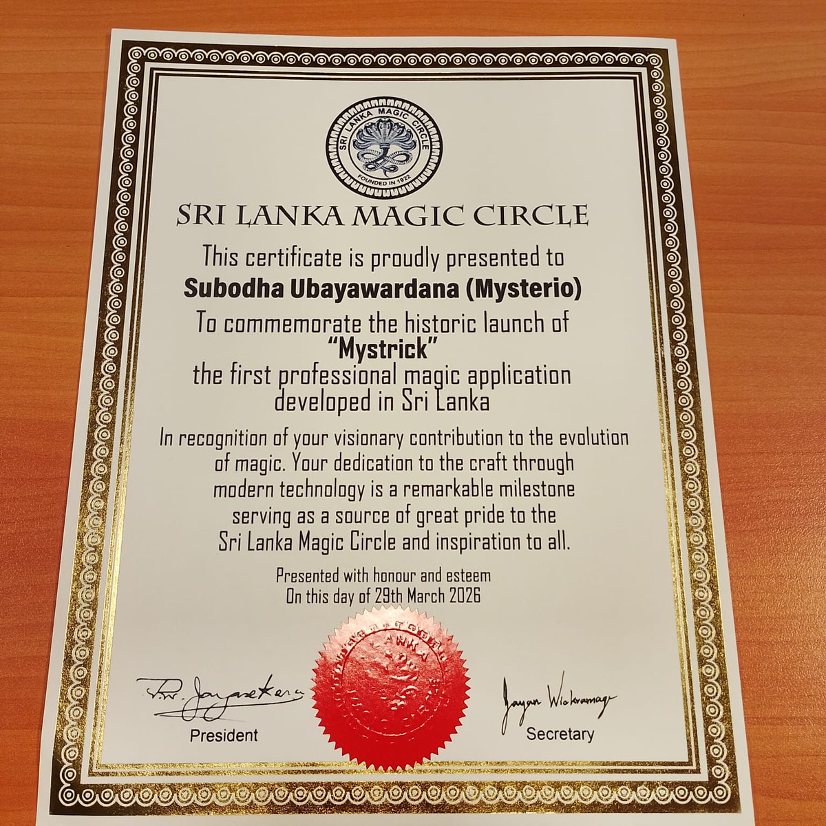 subodhavu's tweet photo. Proud to be the first Sri Lankan to create a professional digital magic app
Introducing Mystrick – Sri Lanka’s very first magic software designed for professional magicians.
A new digital era for Sri Lankan magic. Proud to lead it. 

Subodha Ubayawardana 

#Srilankafirst #Magic https://t.co/9Xg7qZZLDZ