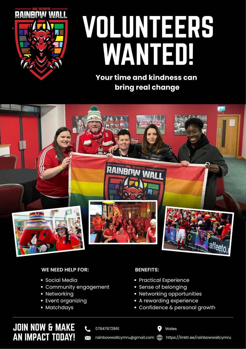 TheRainbowWall's tweet image. 🚨Volunteers wanted!🚨

Join The Rainbow Wall🌈From socials, marketing, matchdays &amp;amp; more, no matter your experience, we want you! 

Give what time you can &amp;amp; be part of the team 💪
forms.office.com/e/UD0efsnqL1

#LGBTQ #TogetherStronger #Volunteering #PAWB