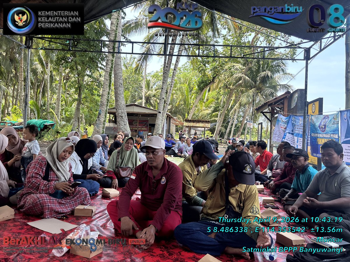 Davi_Choiris's tweet photo. Kamis (09/04/26) A. Davi Choiris, Luhkan kab Banyuwangi, Pertemuan Kub dan Pokmaswas Se Kecamatan Muncar -Muncar
@bppsdm_kp @pusluhkp @disperikananbwi @bppsdm_bp3bwi
#luhlapor #GiatLuhkanSatminkalBWI https://t.co/fghlgPJ8KZ