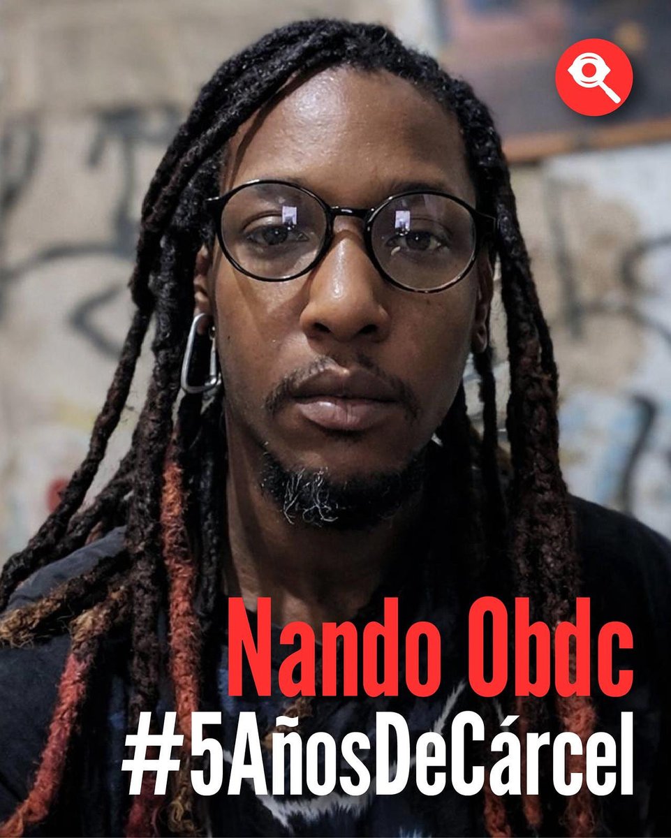 ODC_Cuba's tweet photo. 📢 🚩 #artistaspresos | Emitimos alerta sobre la confirmación de la sentencia contra el artista y preso político 𝐅𝐞𝐫𝐧𝐚𝐧𝐝𝐨 𝐀𝐥𝐦𝐞𝐧𝐚𝐫𝐞𝐬, con nombre artístico #NandoObdc, tras la ⚠️ negativa del Tribunal Supremo Popular a su recurso de casación.  Abrimos🪡 https://t.co/jmXMF7ydsi