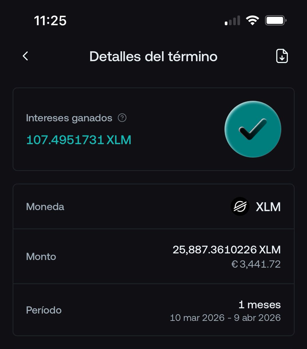 HustlerShib's tweet image. Plazo fijo finalizado ✔️ 

+107 $XLM directos al cofre 💰#Staking