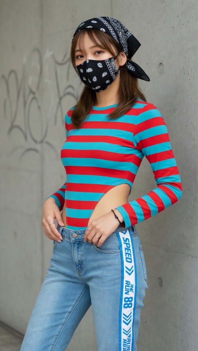 JPN_Masked_AI's tweet photo. このファッション流行ってるってホント？ https://t.co/EIXa1o1Twy
