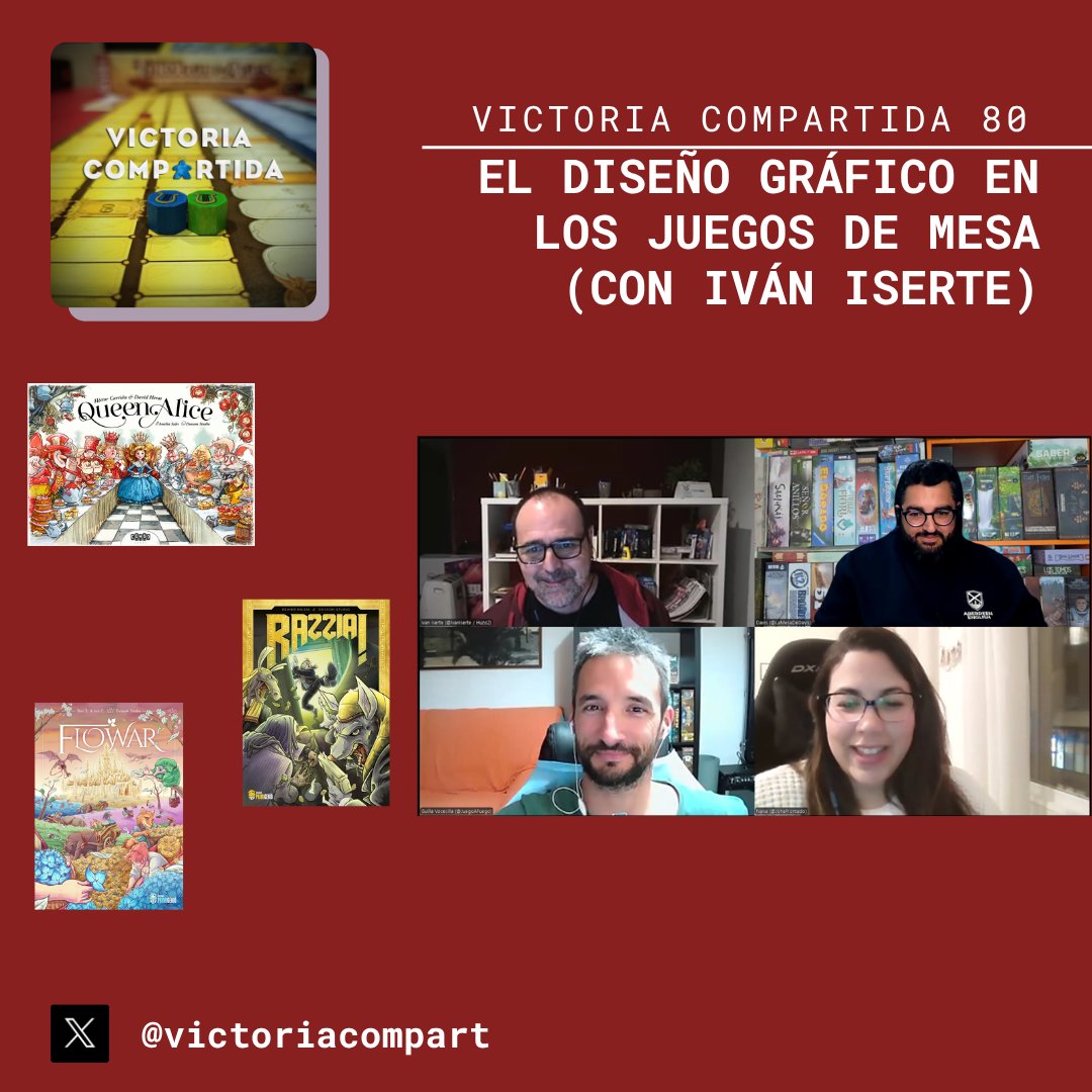 ¡Nuevo programón! Esta vez nos visita <a href="/IvanIserte/">Ivan Iserte</a> de <a href="/DossomStudio/">Dossom Studio</a> para hablar del diseño gráfico en los juegos de mesa en nuestra serie sobre diseño y creación de juegos. ¡Dadle amor!
iVoox: go.ivoox.com/rf/171622564
YouTube: youtu.be/DkOO83YHdME
Otros: linktr.ee/victoriacompart