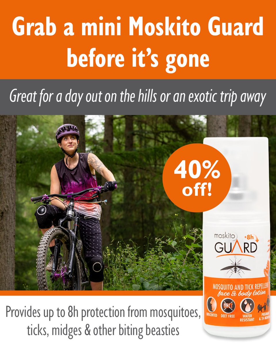 SmidgeForecast's tweet photo. Booked yourself a summer holiday? Moskito Guard provides protection against biting beasties and you can get 40% off our mini-Moskito Guard (30ml) - https://t.co/Xt0Z0c05Je https://t.co/UuXrGu2ea5