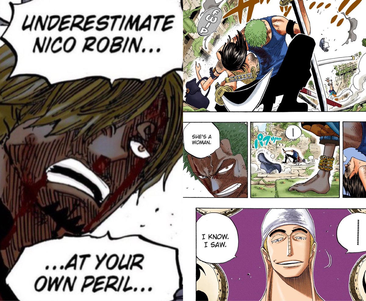 I’ll never understand why people act like Zoro is somehow a feminist because he bickers with Sanji. When between the two of them, Zoro is the one who underestimates women 😭