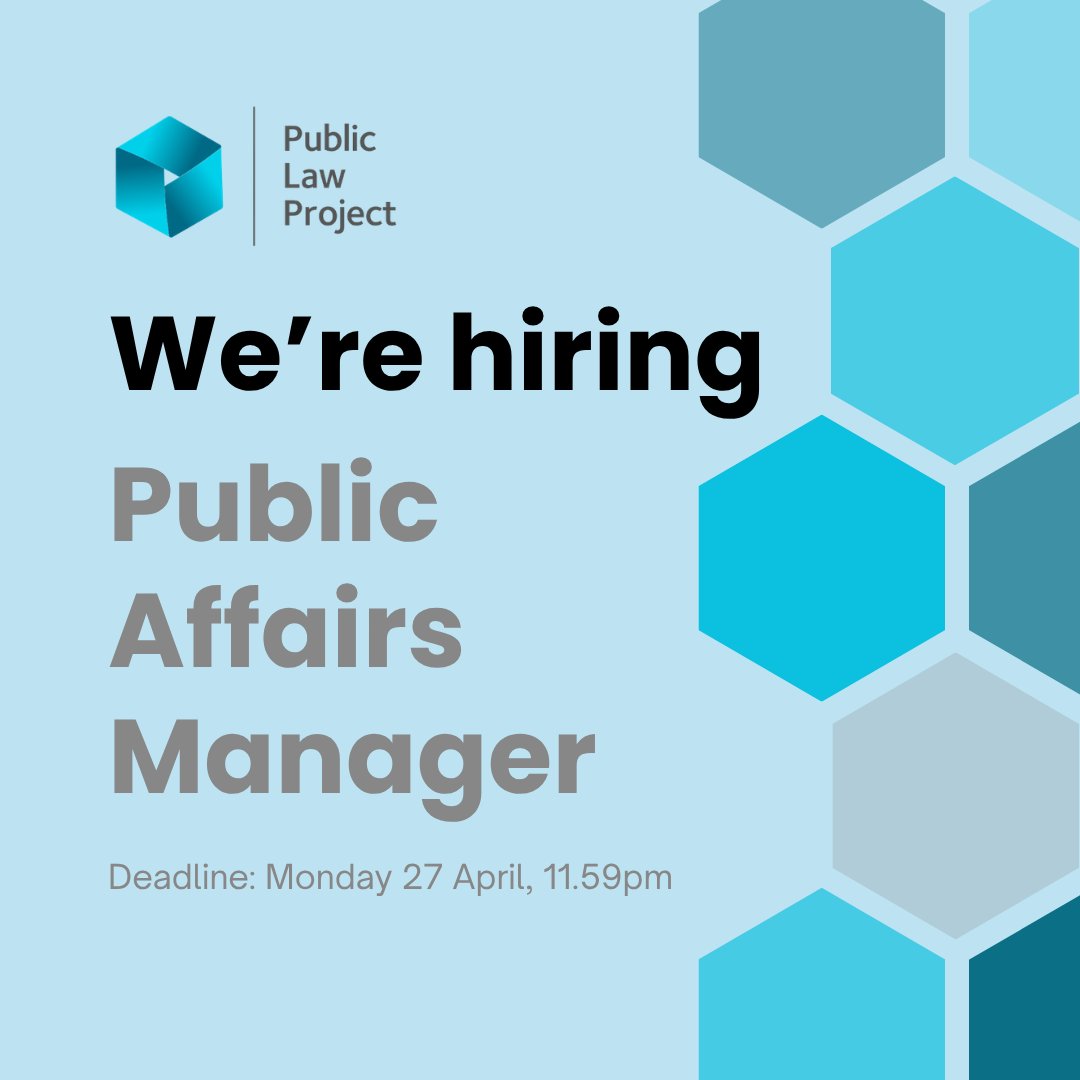 publiclawprojct's tweet photo. 📢 We are hiring!    

We're looking for a Public Affairs Manager to help lead and shape our advocacy and influencing work at a critical time!    

Deadline: Monday 27 April, 11.59pm  

Apply on our website: https://t.co/nOHRMd4Yux. https://t.co/5INVYpYn1w
