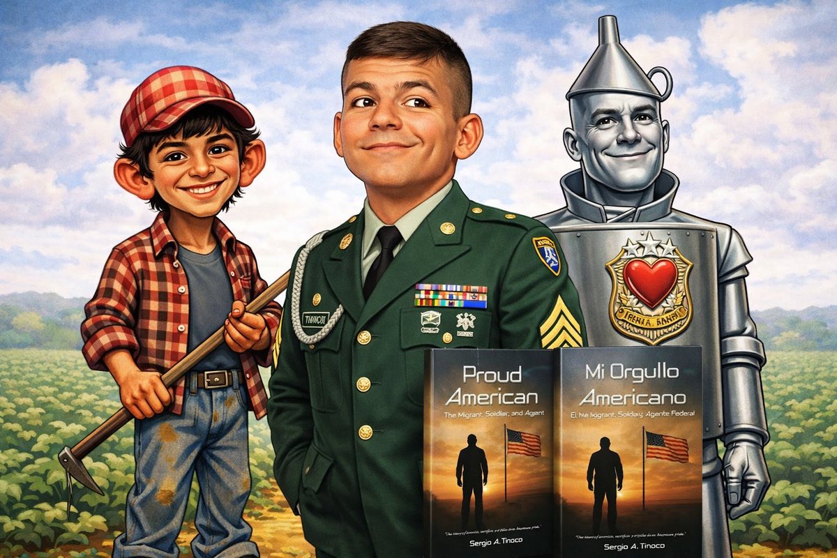 VeteranTinoco's tweet photo. We didn’t escape where we came from…
we carried it with us.

From the fields…
to the uniform…
to a life of purpose.

Proud American is a journey of sacrifice, identity, and heart 🇺🇸

📘 English: https://t.co/MwT9lafRea
📘 Español: https://t.co/25mpQOXda2

#ProudAmerican https://t.co/I0146eF1Jb