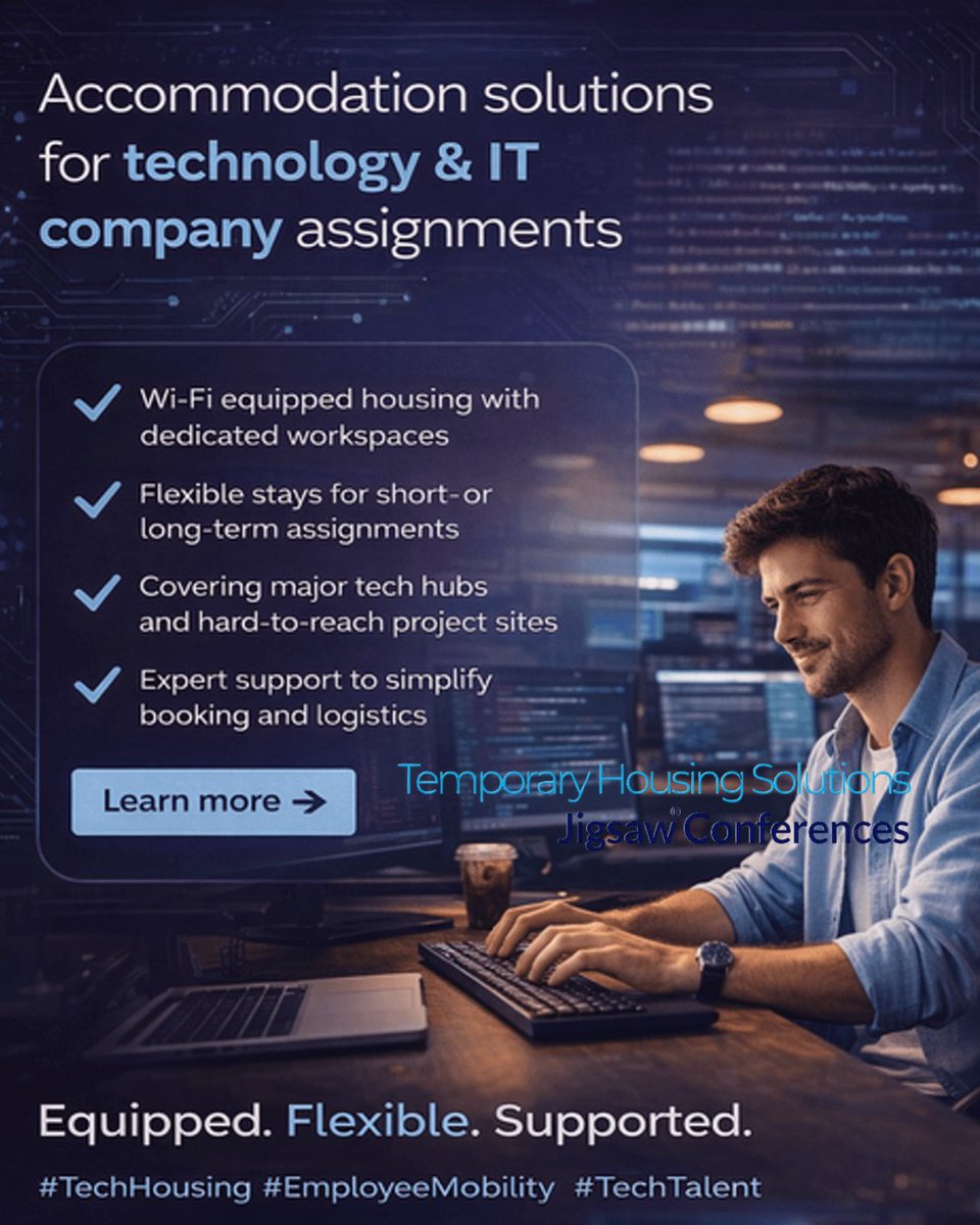 VenueFinder's tweet image. For technology companies, the wrong stay can create the wrong project experience.

jigsawconferences.co.uk/sectors/techno…
()

#TechHousing #CorporateAccommodation #ProjectTeams #BusinessTravel #Relocation