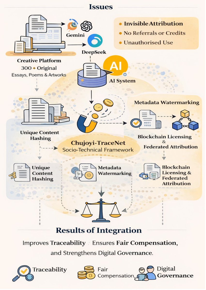 FutureInternet6's tweet photo. 🔔 New Published Papers of #MDPIfutureinternet 

Title: Impact of Generative AI on Author’s Metrics and Copyright Ownership: Digital Labour, Ethical Attribution, and Traceability Frameworks for Future Internet Systems

https://t.co/zmjSFnaUns  

#generativeartificialintelligence https://t.co/hXoDuZ2pSY