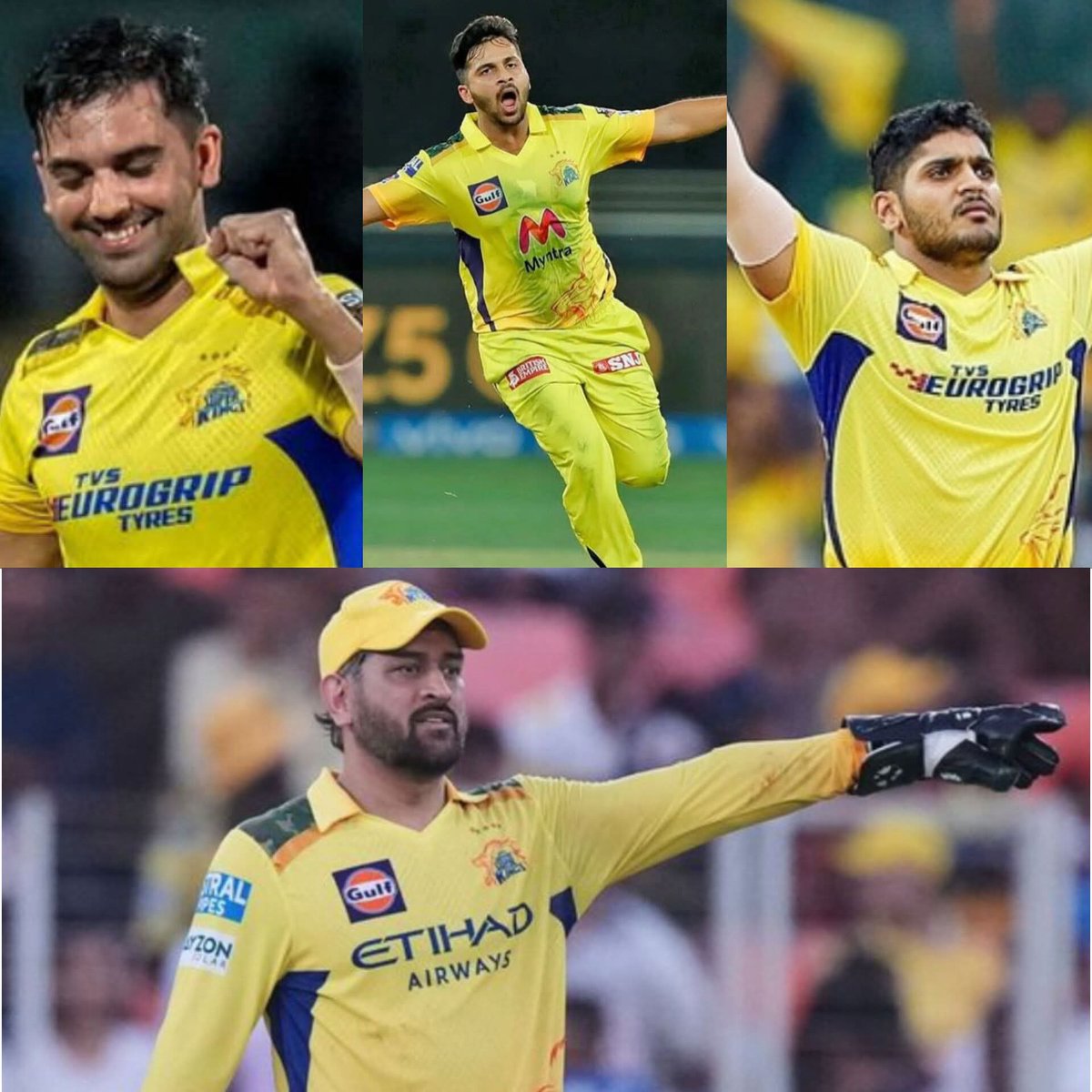 இவங்க மூனு பேர நல்ல Bowling Unitல ஒரு Part ah வெச்சி ஆடுறதுக்கே கஷ்டப்படுறாங்க..🙃

ஆனா Experience Ha இல்லாம இவங்கள ஒரே Teamல Primary Bowlers Ha வெச்சி 3️⃣ Cup அடிச்ச பார்த்தியா..
கில்லி தலைவா நீ ...🔥💛🥳 #Msdhoni