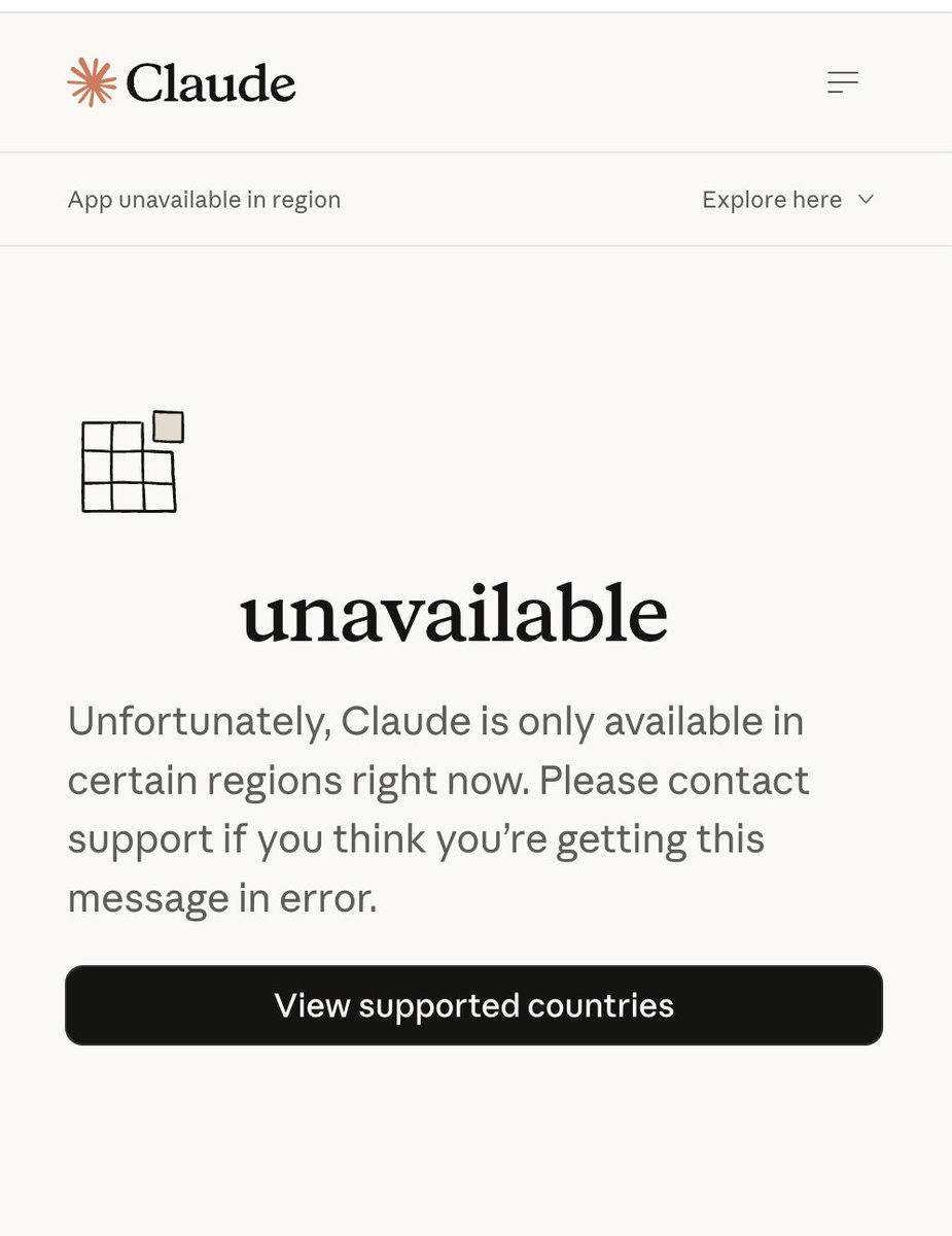 ehussen's tweet photo. Claude remains unavailable in Ethiopia; even if you already have a US based claude account. Can you do something @AnthropicAI @TheAmolAvasare https://t.co/Q2IfEr0zd9
