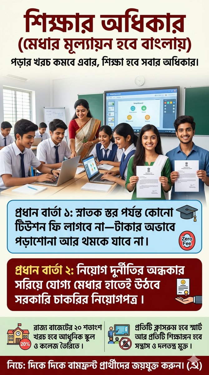 বাম জোটের ইশতেহার,
জনগণের ইশতেহার।
#BanglaBachao