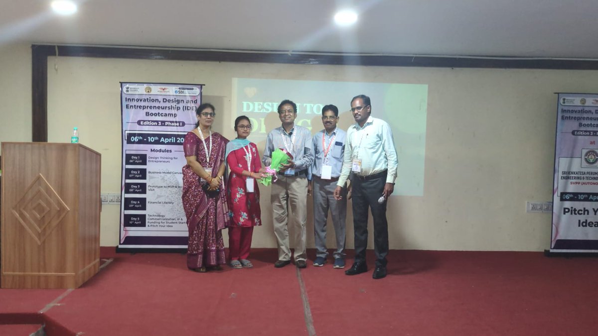 svpcetputtur's tweet photo. #IDEBootcamp 2026 Day 3 | Session 12 #Svpp Puttur, A.P
Welcoming Sri. Hari Muralidhar Pendyala
Ergonomics | Prototyping
@narendramodi @PMOIndia @EduMinOfIndia @mhrd_innovation @dpradhanbjp @PIBHRD @SITHARAMtg @abhayjere @MS_AICTE @AICTE_INDIA @wadhwanif @pradeepdhage @svppalumni https://t.co/hiKVveEfan