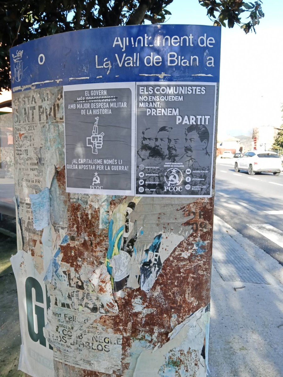 📣 AGITACIÓ I PROPAGANDA 📣

El PCOC ha estat encartellant a La Vall de Bianya, perque les condicions objectives per a la revolució ja estàn donades, només falta aconseguir les subjectives, és a dir, enfortir el Partit i organitzar a la classe treballadora!