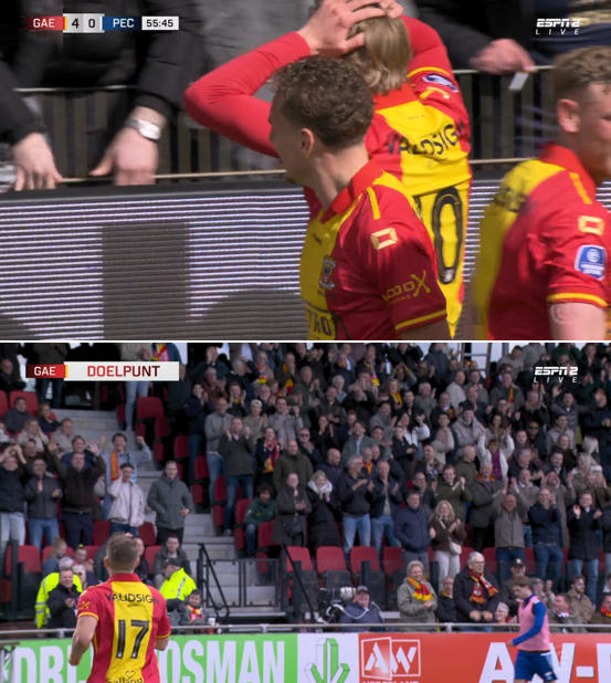 Foet247Benelux's tweet image. After a lengthy delay to the game, Go Ahead Eagles comfortably defeated PEC Zwolle 5-0. #gaepec