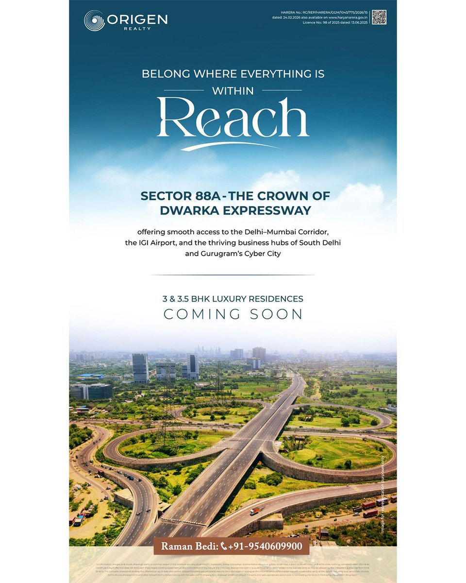 desirepropmart's tweet image. ✨ Belong where everything is within reach

Welcome to a landmark address at the heart of connectivity — Sector 88A, Dwarka Expressway, Gurugram.

#GurugramRealEstate #DwarkaExpressway #LuxuryLiving #ComingSoon #DreamHome #RealEstateIndia #PropertyInvestment #UrbanLiving