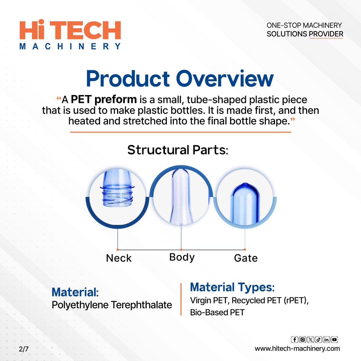 hitech_machine1's tweet photo. PET Preform Production

HiTech Machinery highlights the PET preform manufacturing process and the starting point of every bottle, ensuring quality or efficient plastic production solutions.

#HiTechMachinery #PETPreform #BottleManufacturing #InjectionMolding #PlasticIndustry https://t.co/MgJZbgQNLT
