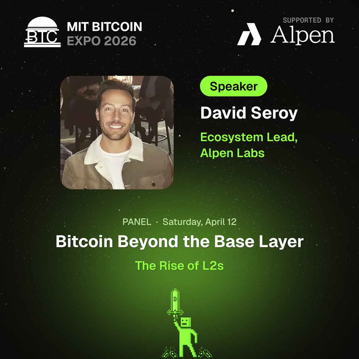 AlpenLabs's tweet photo. Listen to @david_seroy on “The Rise of L2s” at the @MITBitcoinClub Expo this weekend.

Alpen Labs returns to where our story began: MIT. https://t.co/3QBxvV9azp