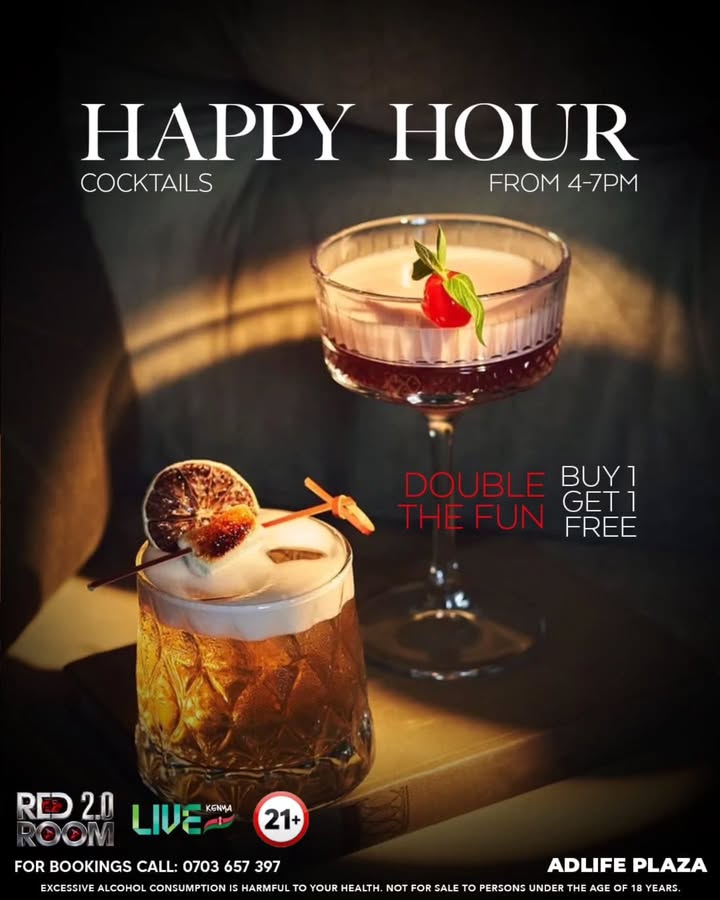 Sherehe_Plug's tweet image. 🎧🔥 #Nairobi #Nightlife  

Etania 🇺🇬  at Red Room 2.0 😮‍🔥  
with Seme, Ally Fresh, DJ Mani &amp;amp; Shema, pure energy, nonstop vibes.  

🍹 Happy Hour: 4–7 PM (shisha &amp;amp; cocktails)  
📍 Red Room 2.0, Adlife Plaza  
📞 0703 657 397  

This is not your regular Thursday.  

#SherehePlug