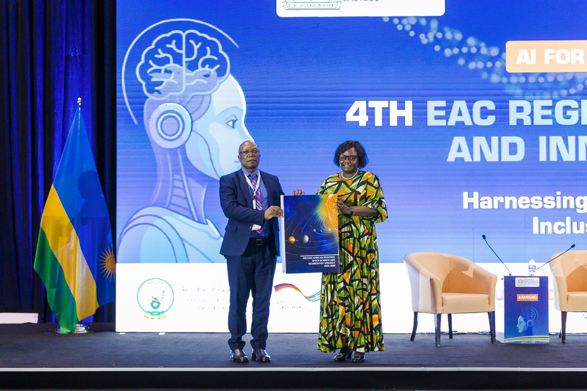 mfbenda's tweet photo. @easteco1 and EAC Ministers of EAC Affairs launched the EAC Regional Space Science and Technology Strategy during the 4th STI Conference- AI4EAC in Kigali on 1st April 2026 https://t.co/4yhQLEoTs2.  The strategy visions a well-coordinated and effective utilization of space science and technology for east Africa growth and development in order to create and promote and integrated EAC outer space program for an innovative and competitive STI sector for the well being of our people.
Download the strategy: https://t.co/PwbfTi8c7I
