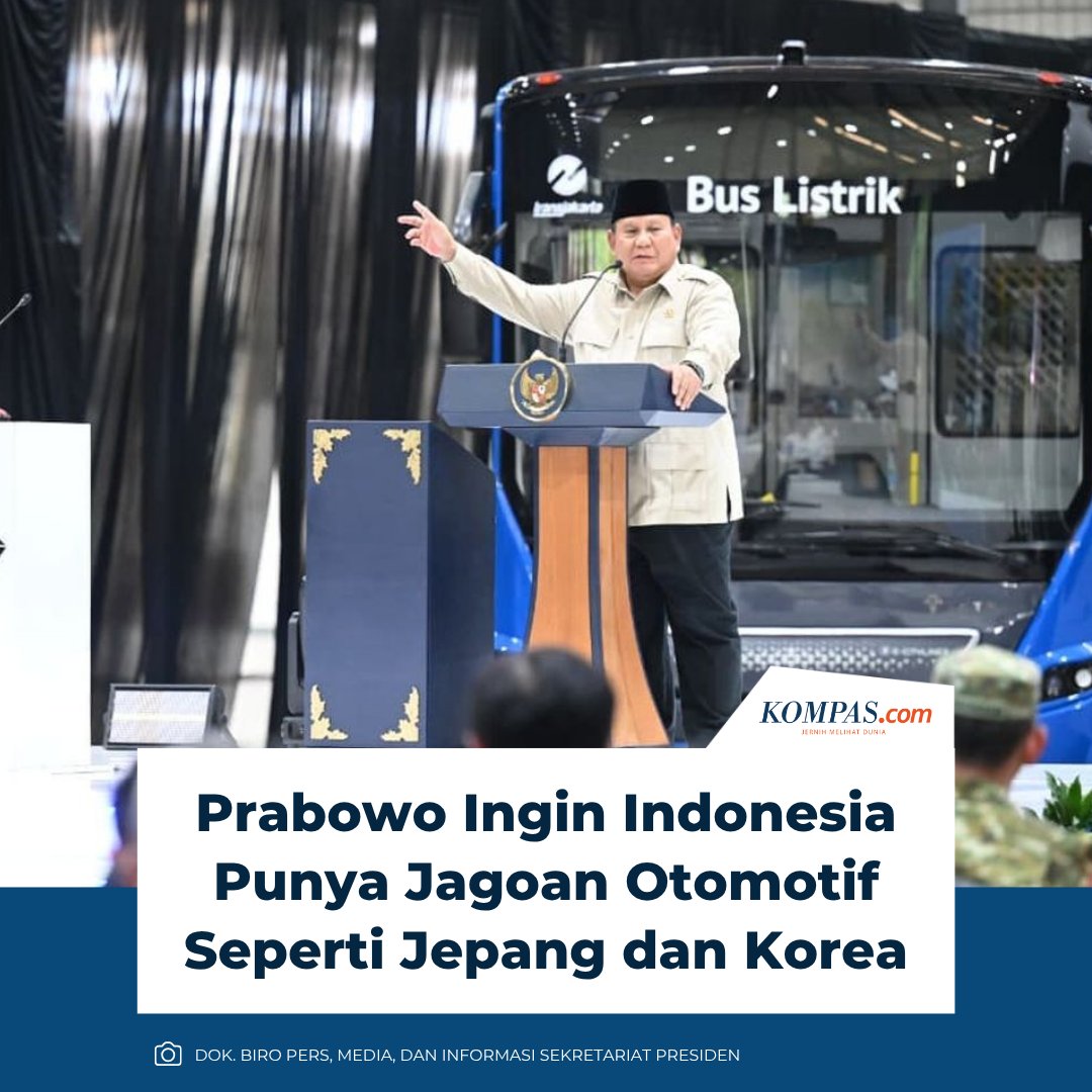 kompascom's tweet image. “Kalau Jepang punya Isuzu, punya Hino, kalau Korea punya Hyundai, Daewoo. Saya berharap berapa tahun lagi kita akan melihat VKTR sebagai champion, salah satu champion dari Indonesia,” kata Prabowo.

Baca di: nasional.kompas.com/read/2026/04/0…

~WR #Prabowo #Korea #Jepang