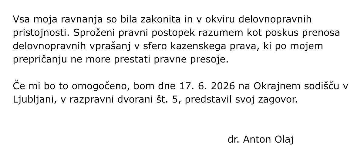 dr_Olaj's tweet photo. IZJAVA ZA JAVNOST https://t.co/dWnj5xc6IS