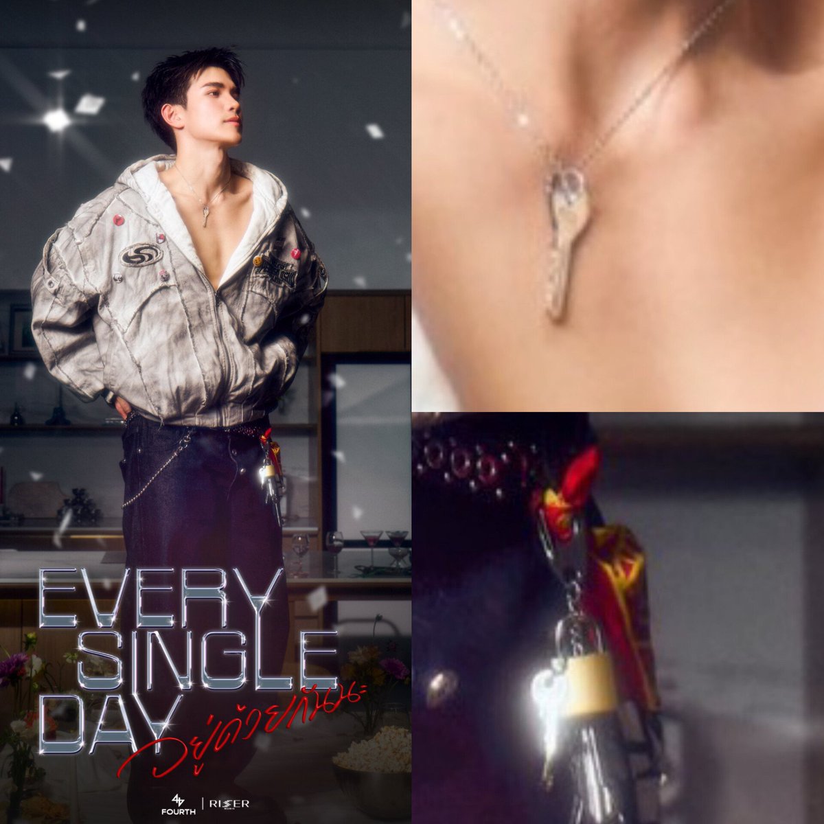 Um colar de chave, cadeado e tal... Nossa que coincidência lembrar uma coleção que saiu um tempo atrás de uma certa marca. 

#EverySingleDayFOURTH
#Fourthnattawat