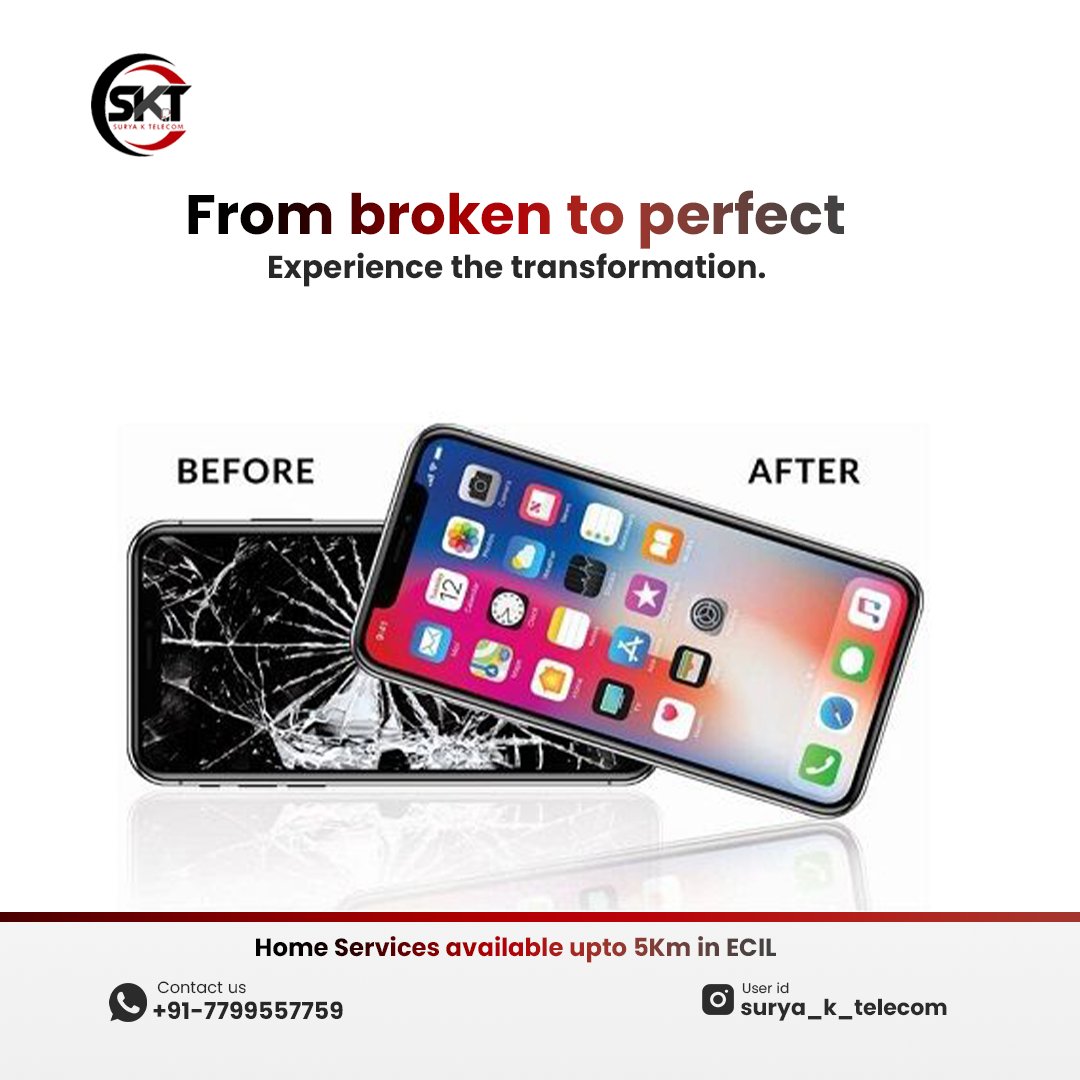 SuryakTelecom's tweet image. Broken phone? We make it perfect again ⚡

From chip-level repair to dead phone recovery &amp;amp; iPhone fixes — we do it all.
🚪 Doorstep service within 5 KM in ECIL, Hyderabad
Book your repair today!
#SuryaTelecom #MobileRepair #Hyderabad #iPhoneRepair #ChipLevelRepair #DeadPhoneFix