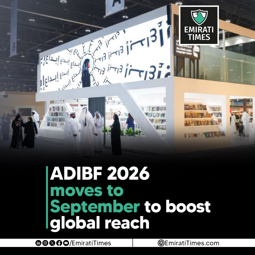 EmiratiTimes's tweet image. ADIBF 2026 moves to September 13–18 to enhance global participation, with the Sheikh Zayed Book Award ceremony held during the fair.
emiratitimes.com/adibf-2026-mov…

#ADIBF2026 #AbuDhabiBookFair #PublishingIndustry #EmiratiTimes #SheikhZayedBookAward  @AbuDhabiALC  @dctabudhabi  @ADIBF