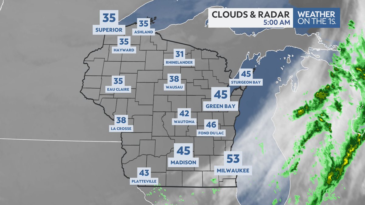 BrookeBrighton's tweet image. Showers clear out of #Wisconsin before sunrise Thursday, giving way to more sunshine for the rest of the morning. #WIwx