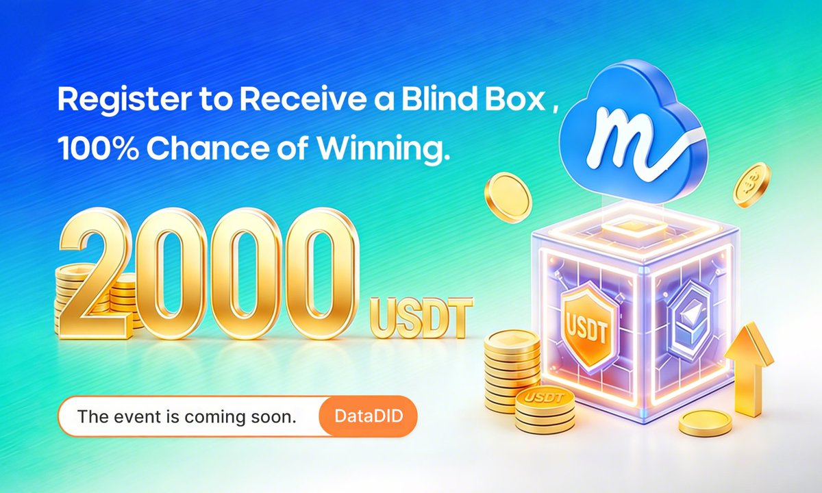 MemoLabsOrg's tweet photo. 🚀 Could you be the next Web3 lucky star? 🎁

The DataDID Mystery Box Carnival is coming soon!
Activate your Web3 identity and get a chance to win from $2,000 in cash & massive points — with a 100% win rate! 🎁

💎 How it works:

✅ Install & Earn Points (Exclusive for the first 10,000 users)
✅ Register & Draw Big USDT Prizes
✅ Invite Friends & Earn Unlimited Draw Chances!

🔔 Follow @MemoLabsOrg — don't let this opportunity slip away!