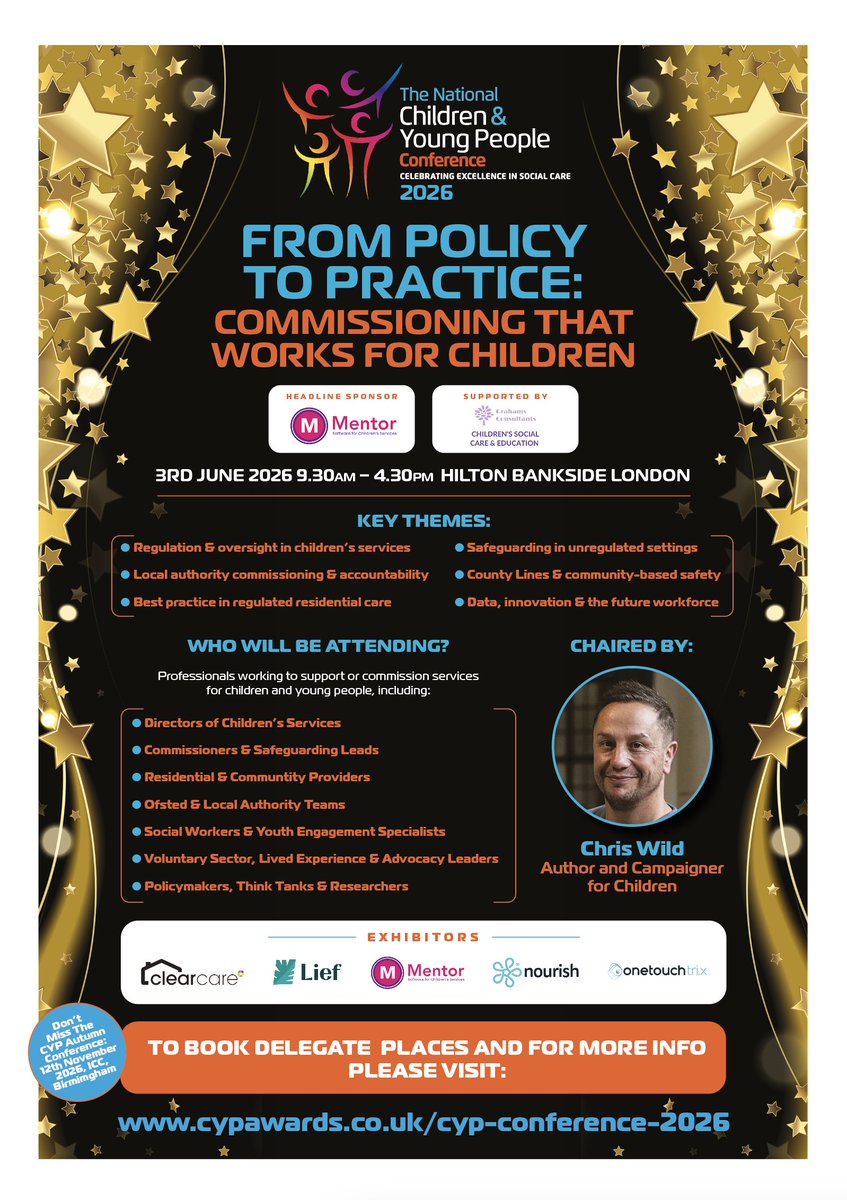 AwardsCyp's tweet photo. Book your place at From Policy to Practice: Commissioning That Works for Children 📢📅 3 June 2026📍 Hilton London Bankside 

Join commissioners, local authorities, providers and sector leaders to explore what really works in delivering better outcomes for children and young people.

Secure your delegate place today: https://t.co/QYldVf6cPN

For exhibition and sponsorship enquiries, contact ann@care-awards.co.uk