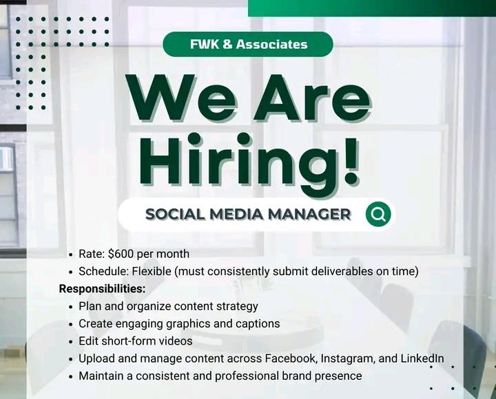 MrCharlesky's tweet image. HIRING

These roles are available for hire:
1. Virtual Assistant(2)
2. Graphic &amp;amp; Video Editors(2): $10/hr
3. UI/UX
4. Data Entry(2): $12/hr
5. Social Media Manager(2): $600/mth
6. Copywriter
7. Marketer
8. Customer Service Rep (2)

📍Remote

Interested? know anyone interested?