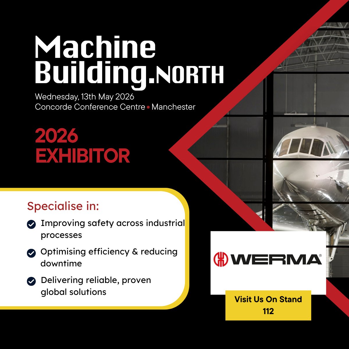 MachBuild's tweet image. We’re excited to welcome Werma to Stand 112 at MachineBuilding.North, Wednesday 13 May, Concorde Conference Centre, Manchester.  Discover the latest technologies, solutions, and innovations driving the industry forward.
#ProcessEfficiency #IndustrialSafety #SmartManufacturing