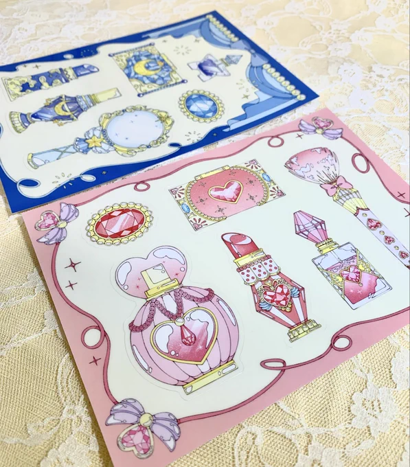 ハーフカットシールつくりました〜 SAMPLEであげていたイラストの2種類です 今月中旬にBOOTH公開予定!