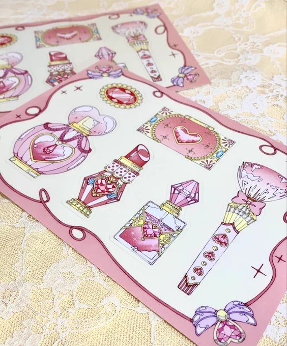 ハーフカットシールつくりました〜 SAMPLEであげていたイラストの2種類です 今月中旬にBOOTH公開予定!