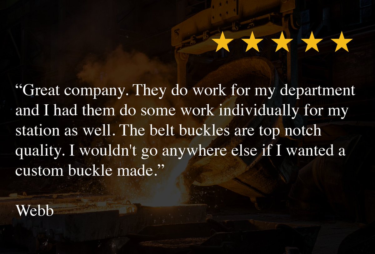 🌟 We love hearing feedback like this! Proud to deliver top-notch custom buckles our customers trust.

📞 1-800-338-2252

#CustomerReview #CustomBuckles #CreativeCasting