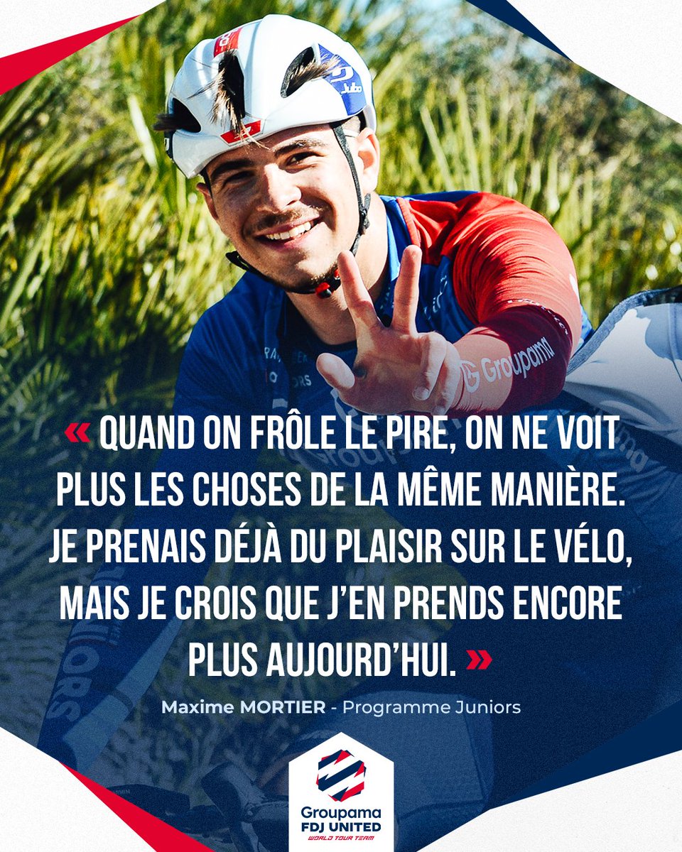 🖋️ 𝗠𝗮𝘅𝗶𝗺𝗲 𝗠𝗼𝗿𝘁𝗶𝗲𝗿, 𝗱𝗲 𝗹𝗮 𝗰𝗵𝘂𝘁𝗲 𝗮̀ 𝗹𝗮 𝗿𝗲𝗻𝗮𝗶𝘀𝘀𝗮𝗻𝗰𝗲

281 jours. Quelques mois après le début de sa deuxième saison dans le Programme Juniors, Maxime retrace tout le chemin parcouru pour retrouver la route des podiums.

👉 equipecycliste-groupama-fdj.fr/actualites/max…