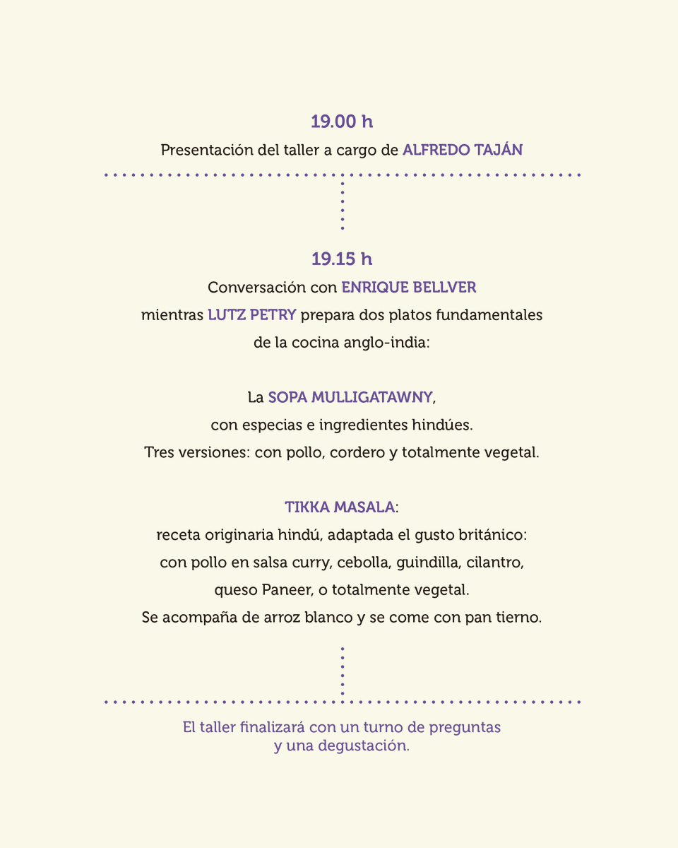 CasaGBrenan's tweet image. 🌿✨ El 16 de abril, #CasaGeraldBrenan abre la primavera con el taller gastronómico “TIKKA MASALA”: un viaje por la cocina anglo-india del Raj, con Lutz Petry y Enrique Bellver. Se preparan Mulligatawny y Tikka Masala (también versiones vegetales) y habrá degustación.