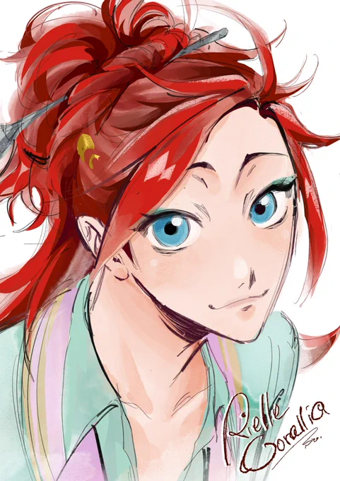 らくがきのつもりが毒っ気のある男たちばっかり6年間描いていたせいでRSAキラキラ笑顔を描くために普段の3倍くらい顔描くのに時間かかったリエ…