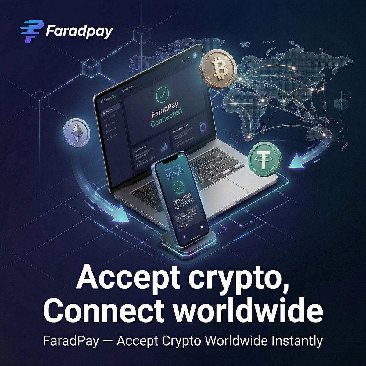 faradpay's tweet photo. Crypto accepted, Everywhere> with faradpay.
Visit now👉 https://t.co/SV5XUnHmLT
#cryptopayments #digitalcurrency #businessgrowth #viral #trending #explorepage https://t.co/xJcCTr8PUL