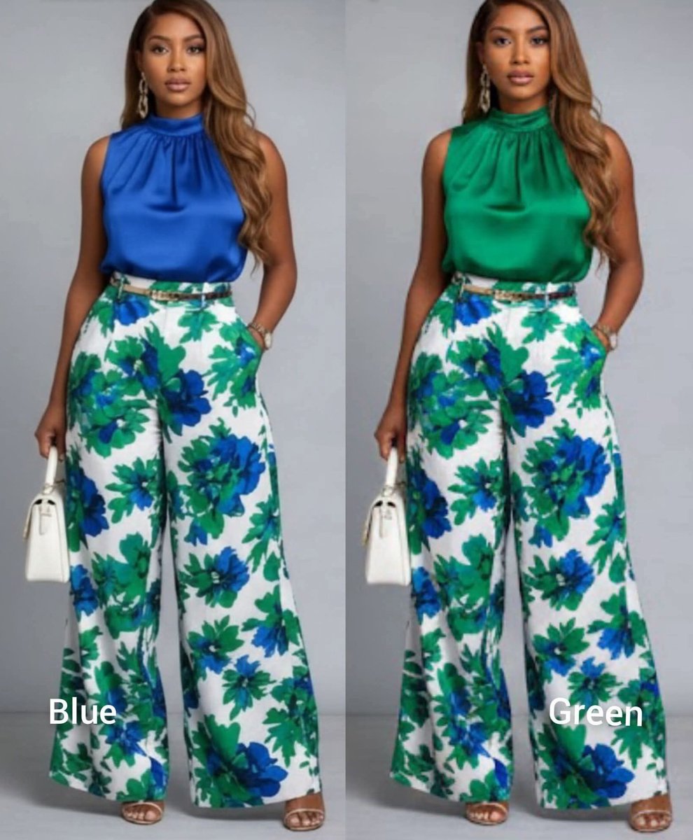 Itz__Priscy's tweet photo. Which top colour goes well with the pants?   Blue 💙   OR  Green 💚 https://t.co/zVqRqsgJy3