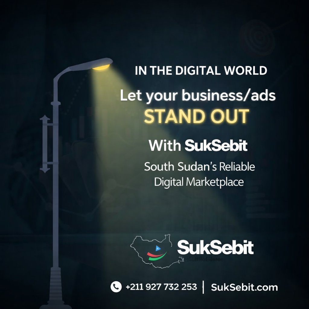 SukSebit's tweet photo. In the digital world ....… visibility is power.

Let your business / ads stand out with SukSebit.

Ta'ala nashir business ta'ak ma'ana!
(Come advertise your business with us!)

📱 WhatsApp: +211 927 732 253
🌐 https://t.co/2mDnhTxfae

#juba 
#southsudan 
#junubia https://t.co/GaxyBcfBvc