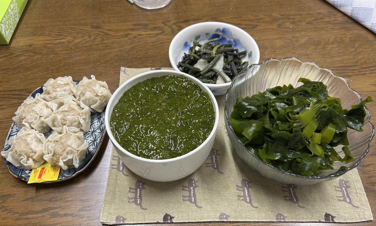 もずく、わかめ、焼売でガッツリ食うぜ💪
