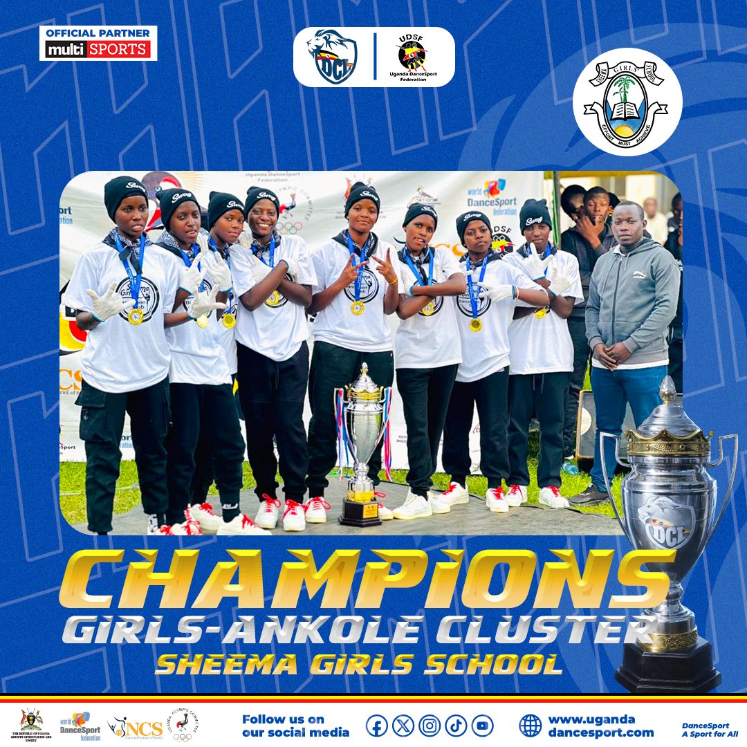 UgaDanceSport's tweet photo. #UDCL  Ankole Cluster Champions crowned! 🏆On 5th April 2026 at Mbarara High School, the #UDCL 2025/2026 Ankole Cluster saw Mbarara High School claim the Boys’ title and Sheema Girls School lift the Girls’ trophy. 👏💃🕺🇺🇬 https://t.co/FQPPD1PqM6